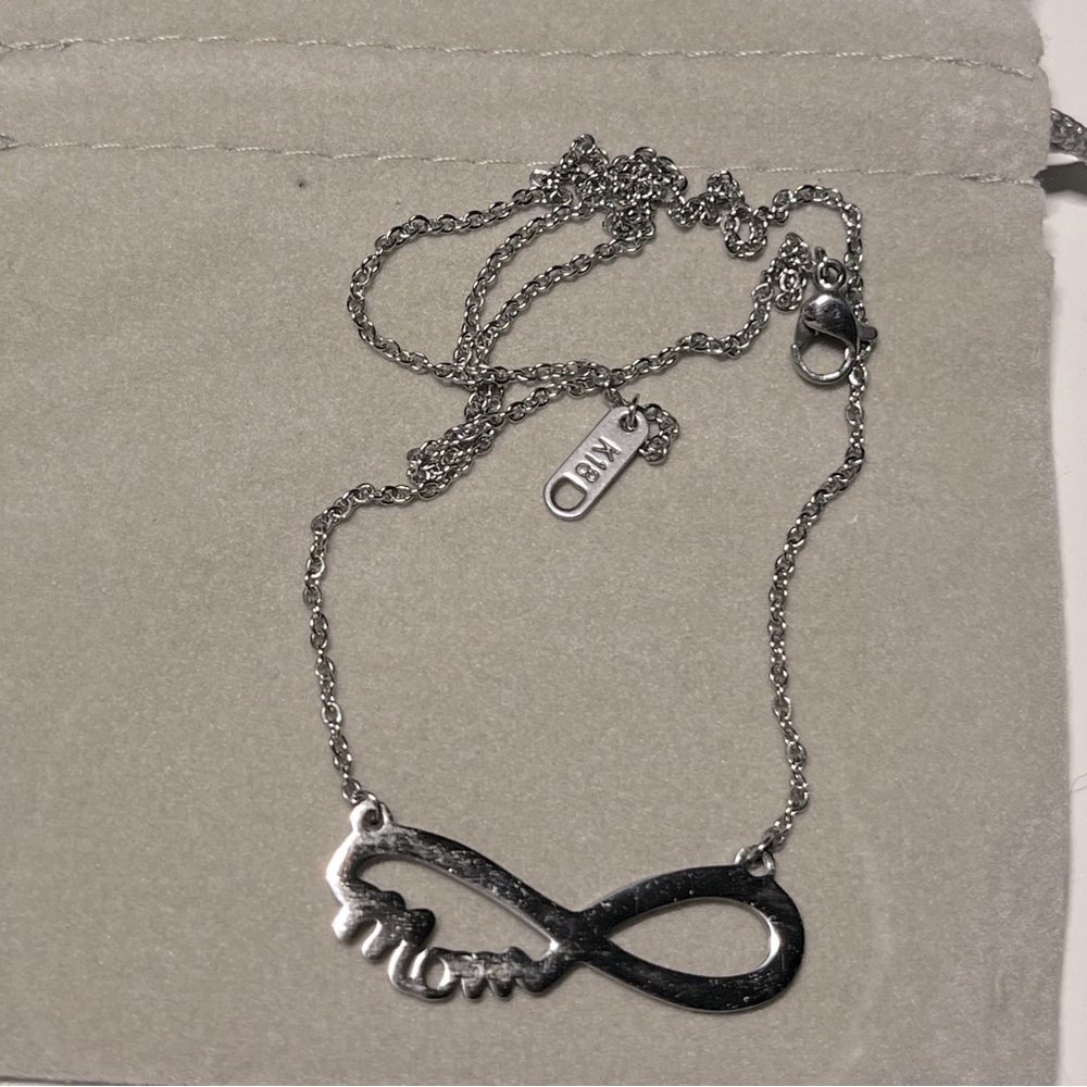 Mother Infinity Bar LINK K18 / 18K CHOKER NECKLACE gift